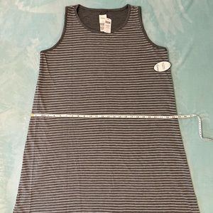 NWT gray striped/solid reversible Soma dress L